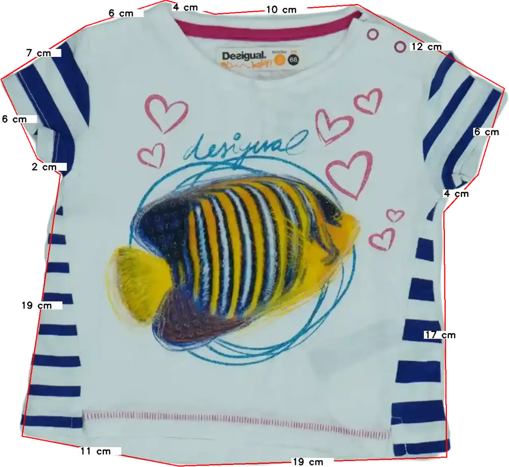 Fehér Desigual Póló EU 68 / UK 3-6 hónap / US 3-6 hónap