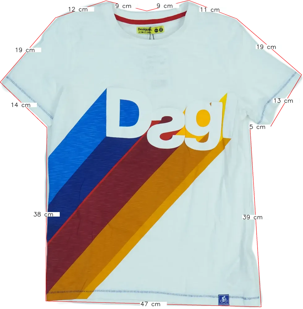 Fehér Desigual Póló EU 164 / UK 14 év / US 14 év/XL