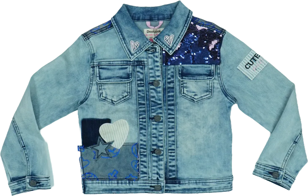 Kék Desigual Farmerdzseki EU 128 / UK 8 év / US 8 év/M