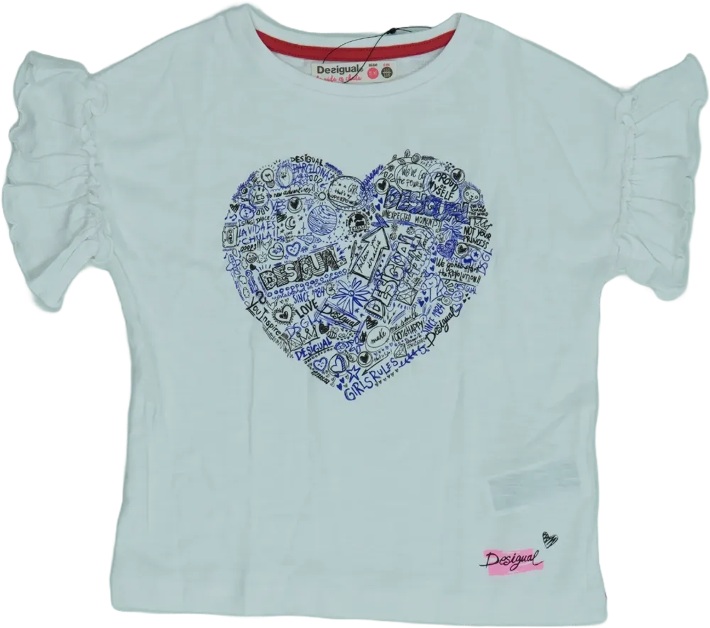 Fehér Desigual Póló EU 116 / UK 6 év / US 6 év/S