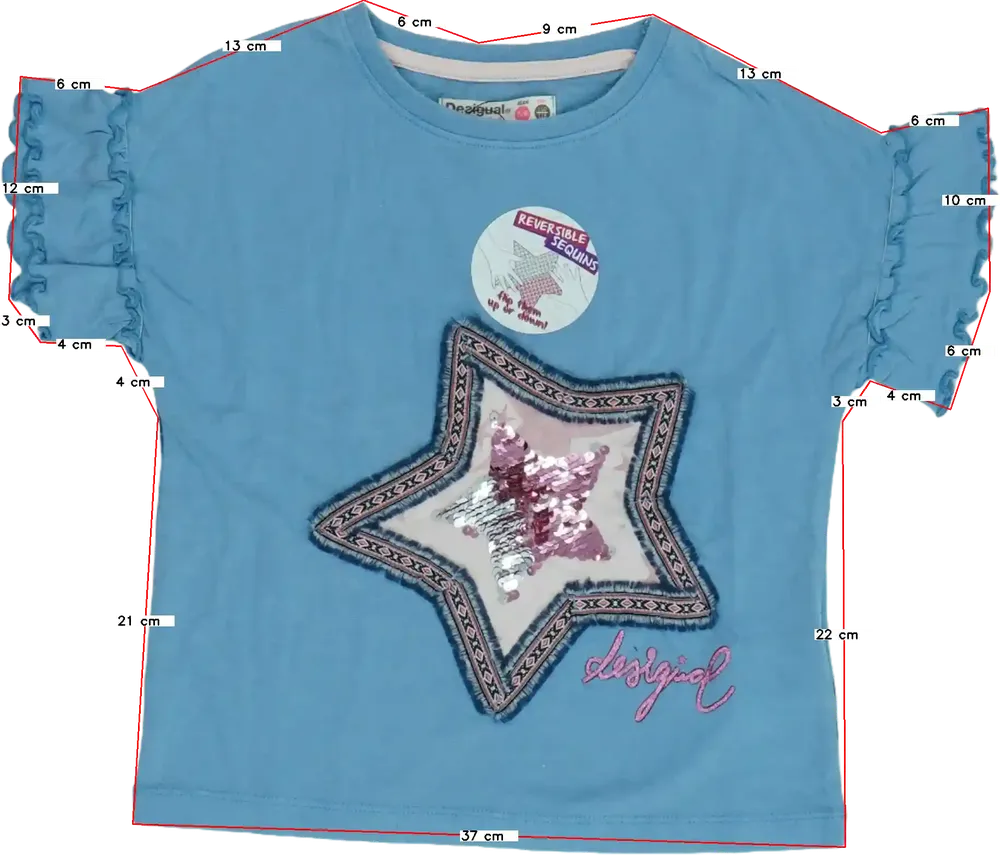 Kék Desigual Póló EU 116 / UK 6 év / US 6 év/S