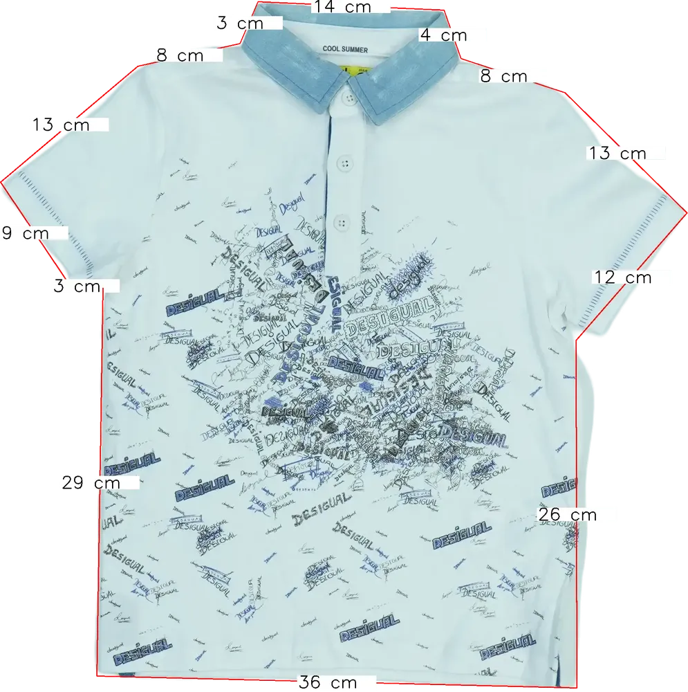 Fehér Desigual Galléros póló EU 116 / UK 6 év / US 6 év/S