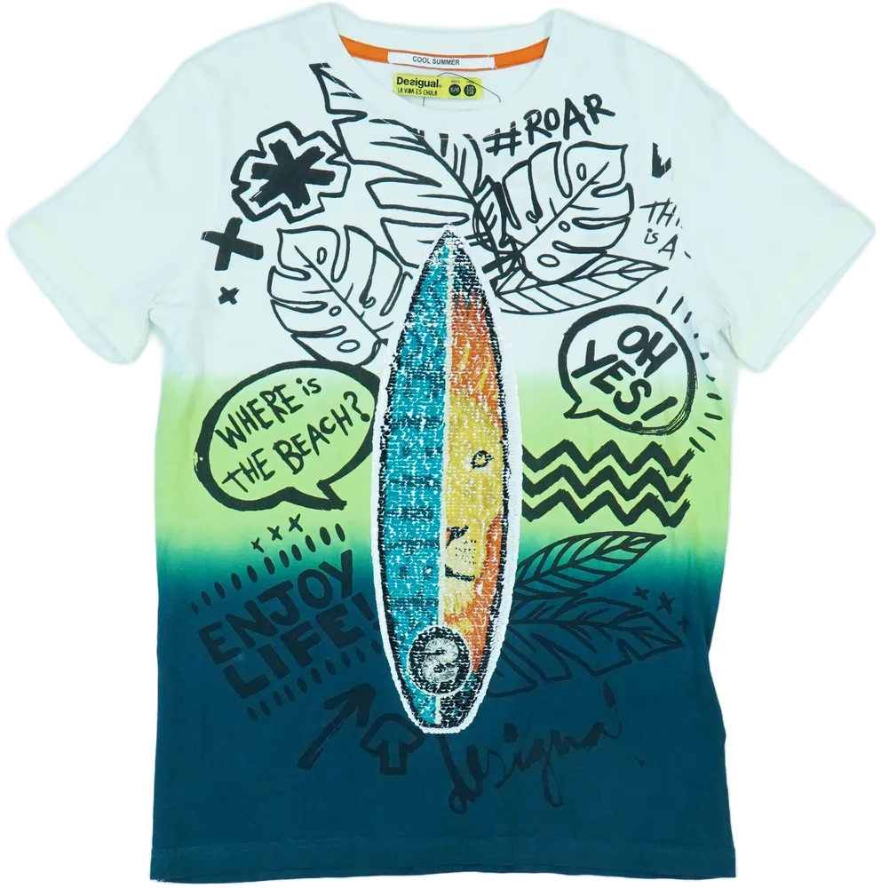 Fehér Desigual Póló EU 116 / UK 6 év / US 6 év/S