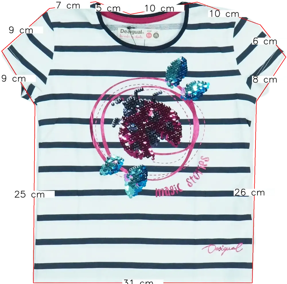 Fehér Desigual Póló EU 104 / UK 4 év / US 4T/XS