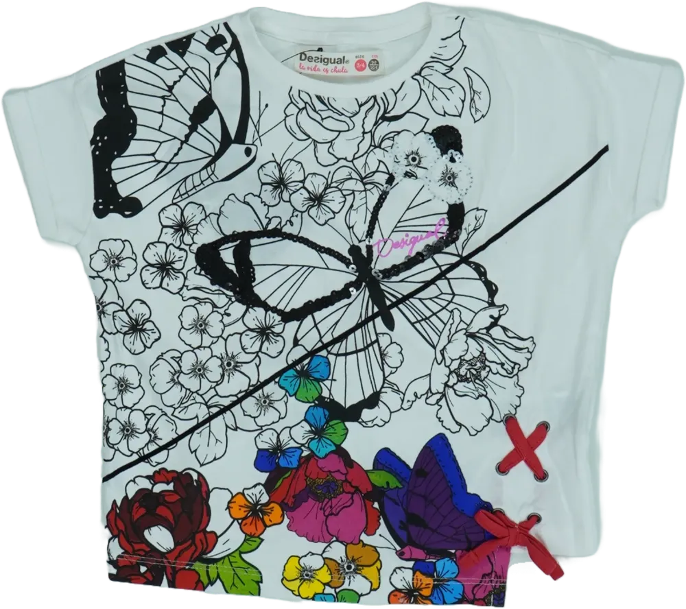 Fehér Desigual Póló EU 104 / UK 4 év / US 4T/XS