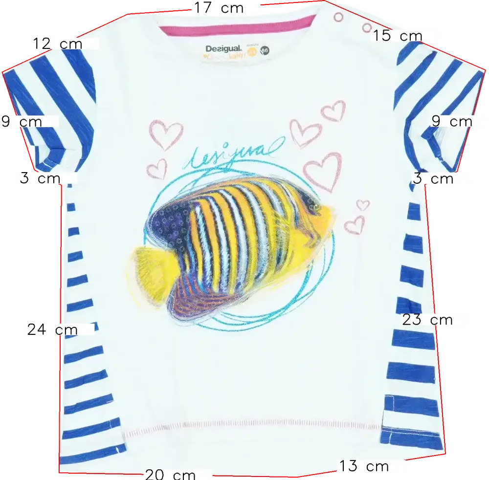 Fehér Desigual Póló EU 92 / UK 2 év / US 2T