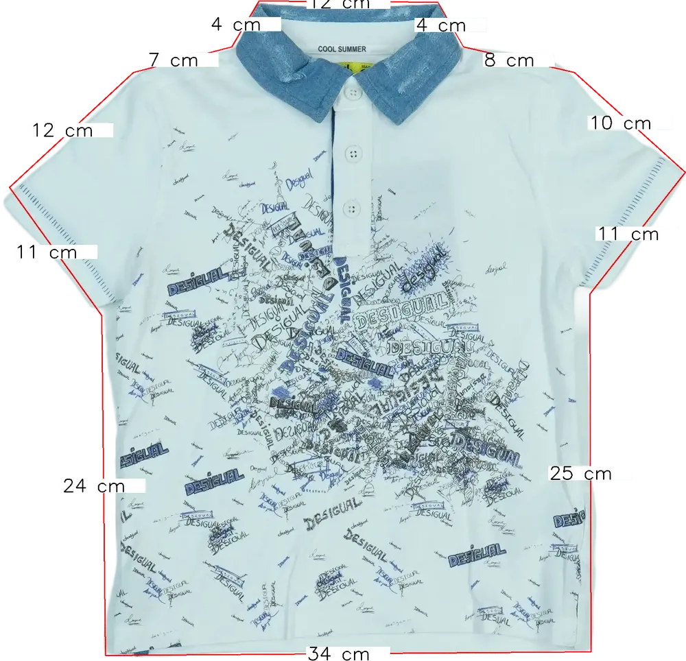 Fehér Desigual Galléros póló EU 104 / UK 4 év / US 4T/XS