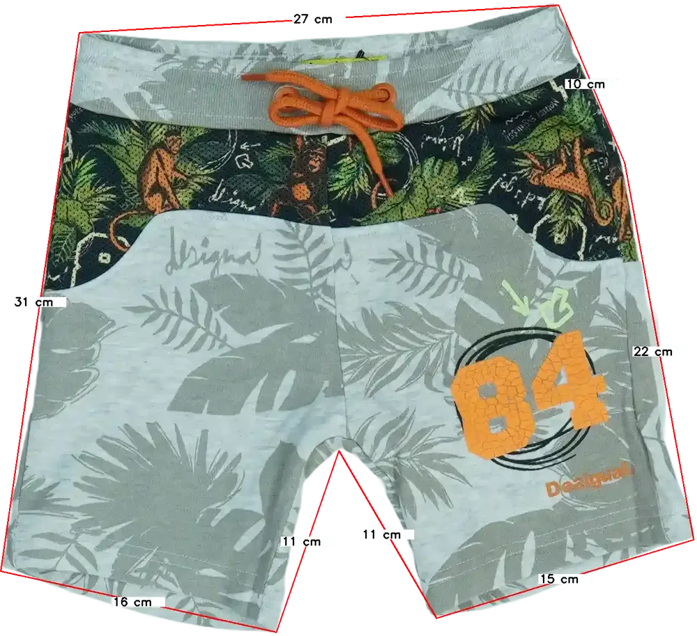 Szürke Desigual Rövidnadrág EU 104 / UK 4 év / US 4T/XS