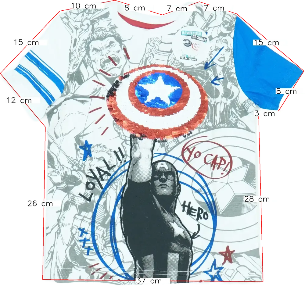 Fehér Marvel Póló EU 116 / UK 6 év / US 6 év/S