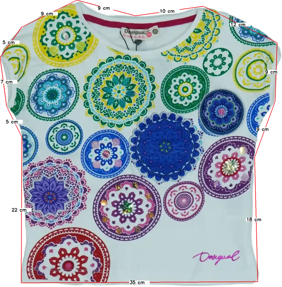 Fehér Desigual Póló EU 104 / UK 4 év / US 4T/XS