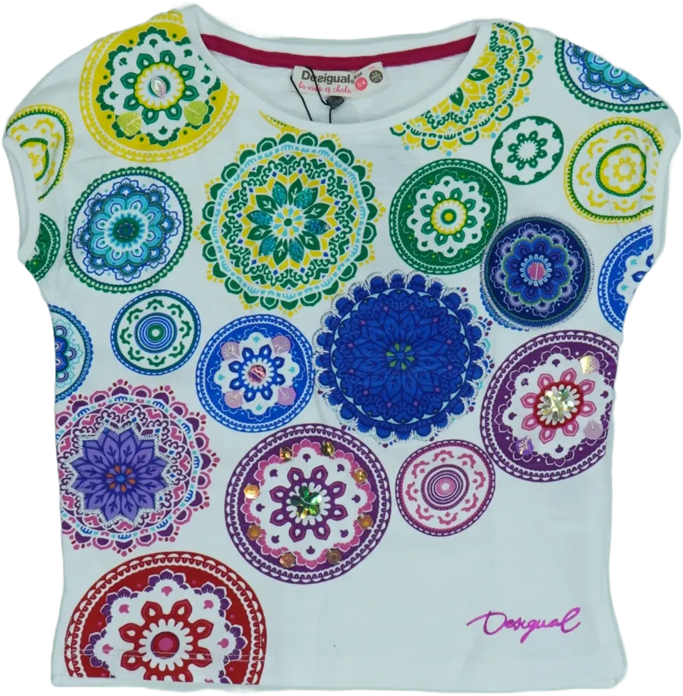Fehér Desigual Póló EU 104 / UK 4 év / US 4T/XS