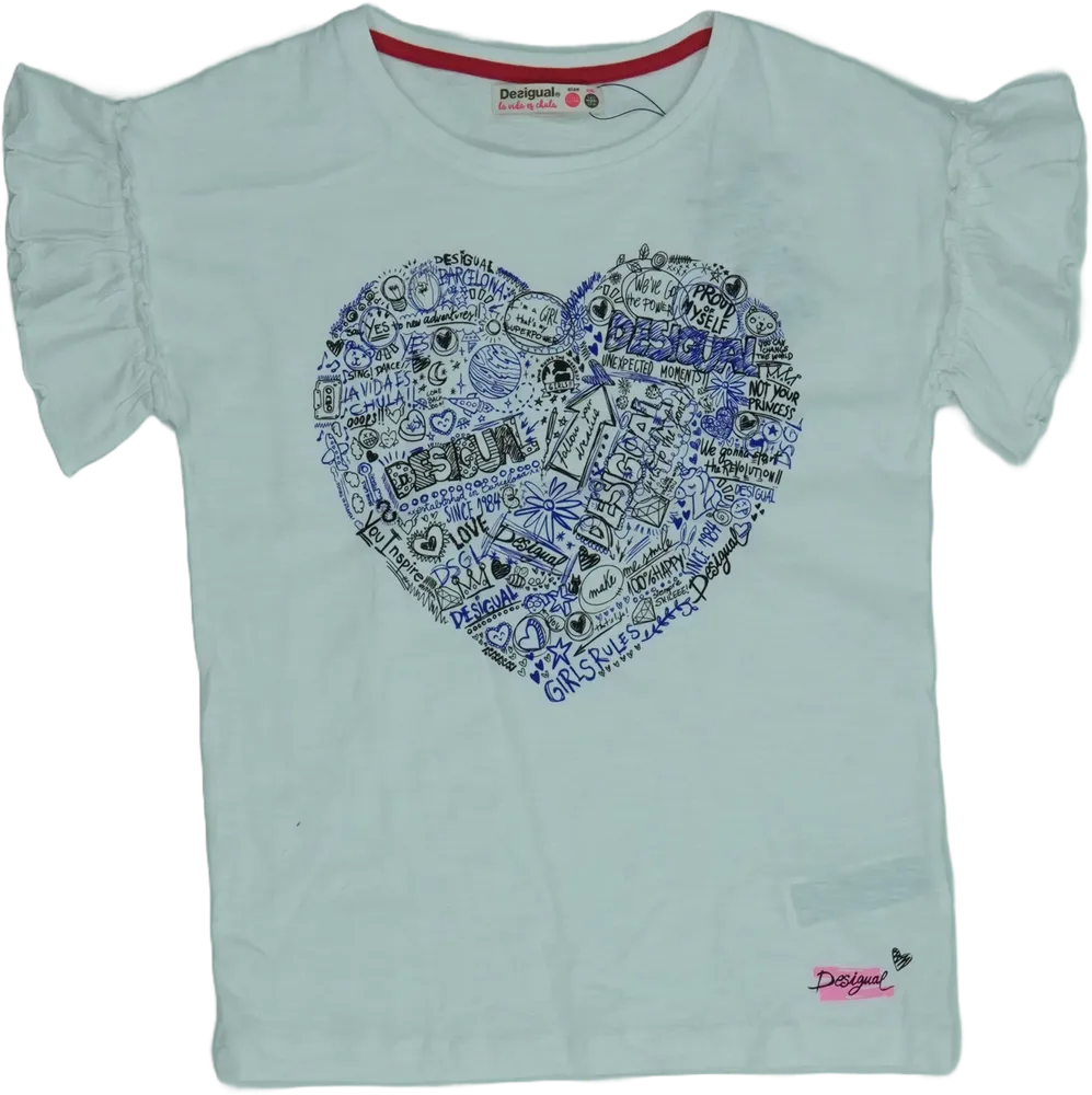 Fehér Desigual Póló EU 152 / UK 12 év / US 12 év/L