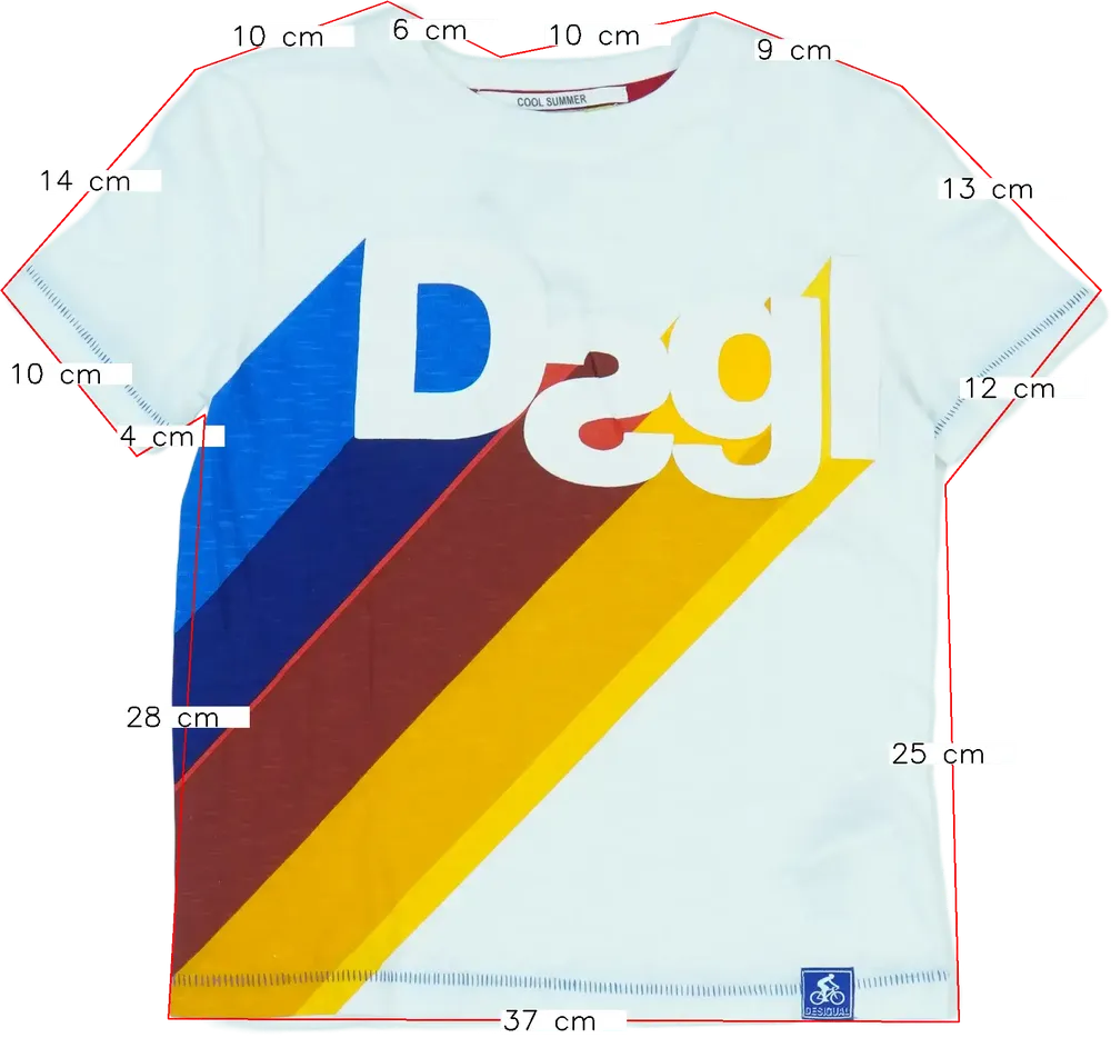 Fehér Desigual Póló EU 116 / UK 6 év / US 6 év/S