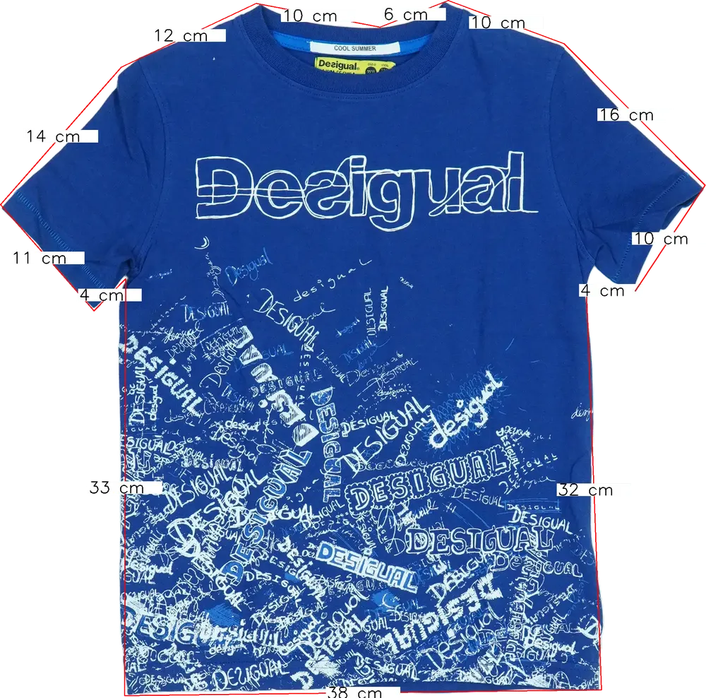 Kék Desigual Póló EU 128 / UK 8 év / US 8 év/M