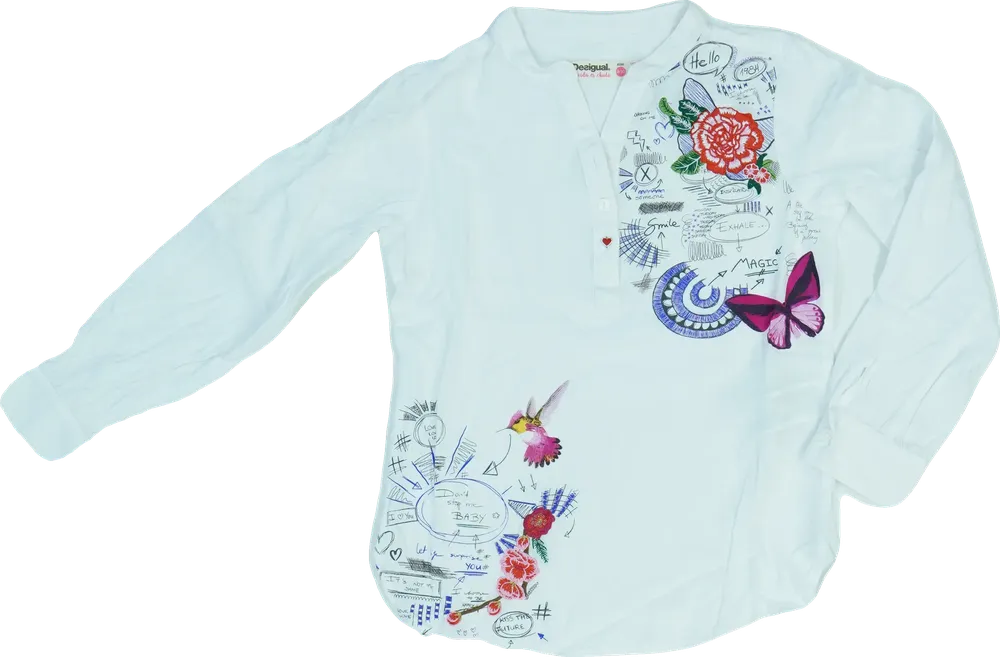 Fehér Desigual Blúz EU 140 / UK 10 év / US 10 év/L