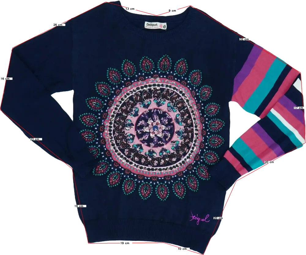 Kék Desigual Kötött pulcsi EU 152 / UK 12 év / US 12 év/L