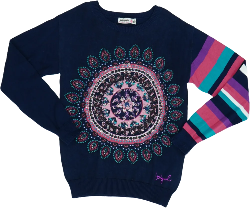 Kék Desigual Kötött pulcsi EU 152 / UK 12 év / US 12 év/L