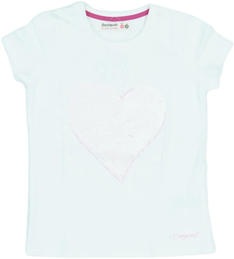 Fehér Desigual Póló EU 140 / UK 10 év / US 10 év/L