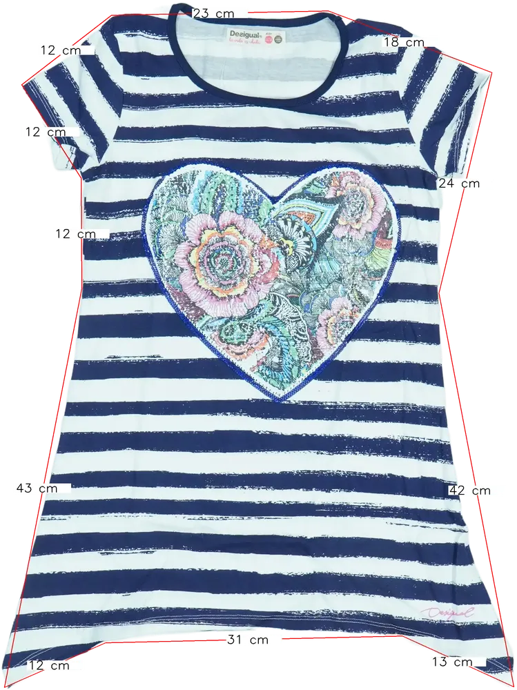 Fehér Desigual Tunika EU 152 / UK 12 év / US 12 év/L