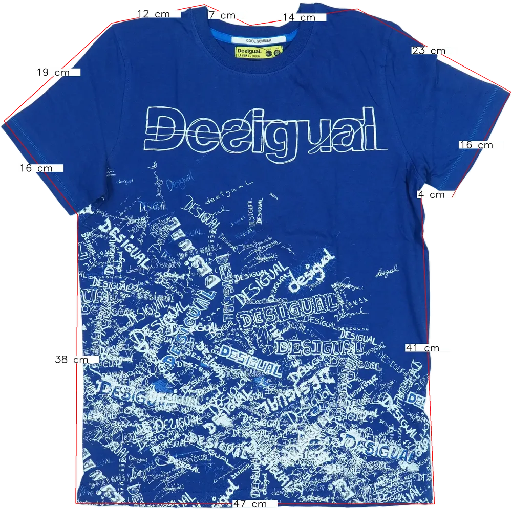 Kék Desigual Póló EU 164 / UK 14 év / US 14 év/XL