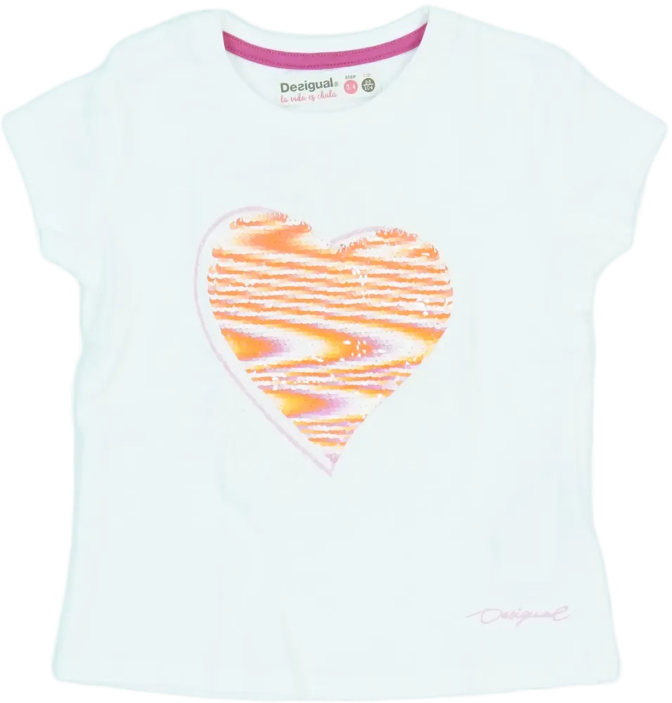 Fehér Desigual Póló EU 104 / UK 4 év / US 4T/XS