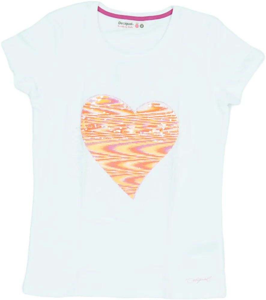 Fehér Desigual Póló EU 164 / UK 14 év / US 14 év/XL