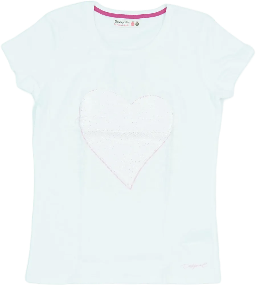 Fehér Desigual Póló EU 164 / UK 14 év / US 14 év/XL