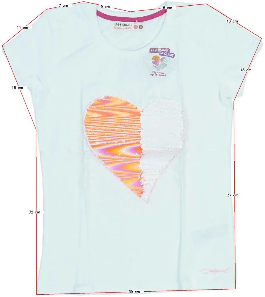 Fehér Desigual Póló EU 152 / UK 12 év / US 12 év/L