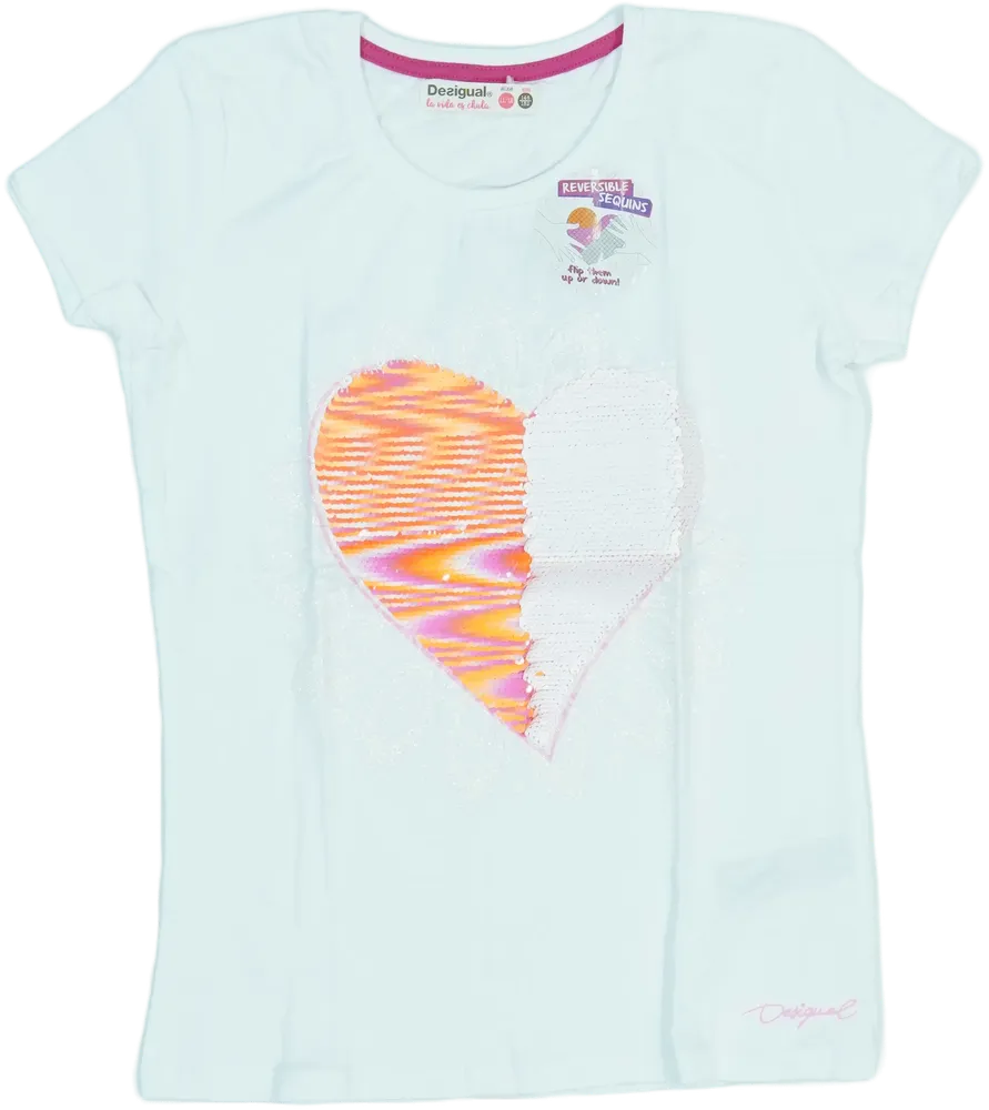 Fehér Desigual Póló EU 152 / UK 12 év / US 12 év/L