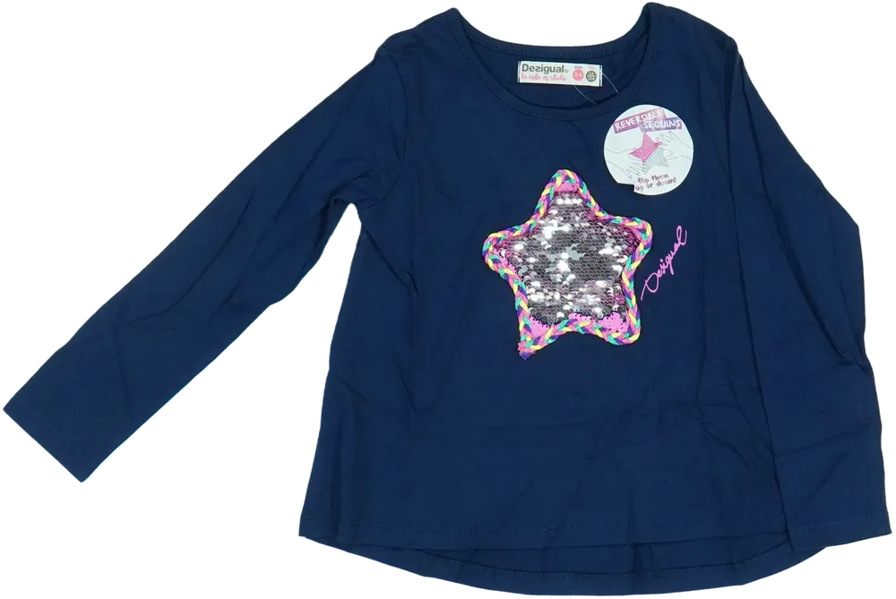 Kék Desigual Hosszú ujjú felső EU 104 / UK 4 év / US 4T/XS