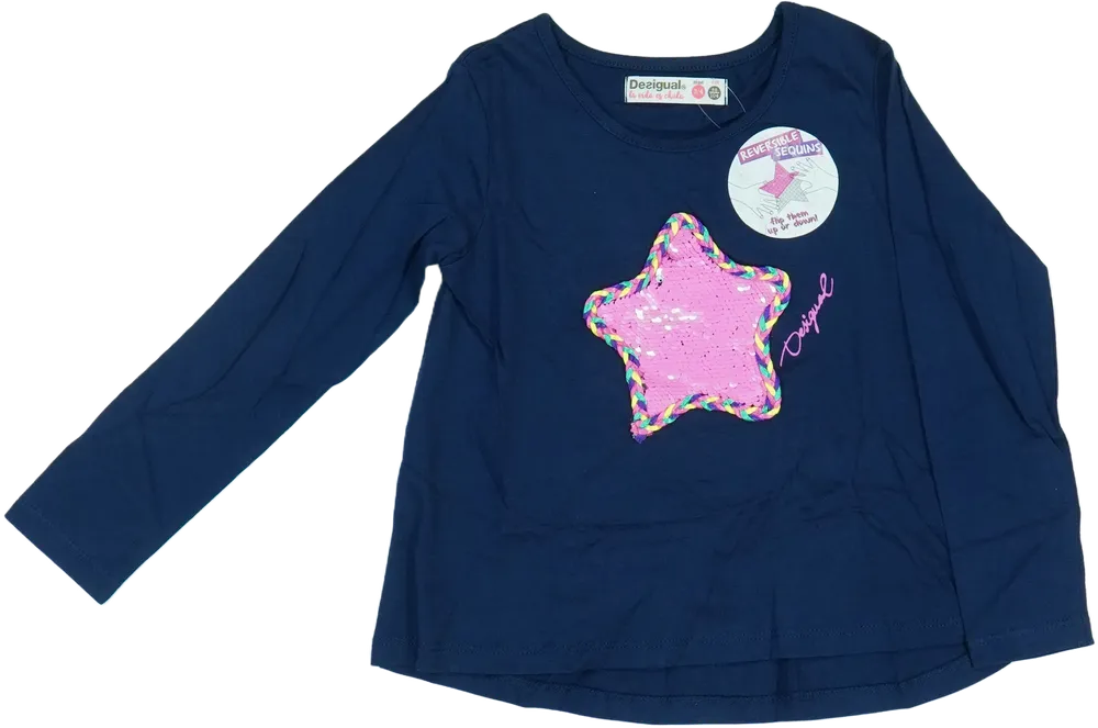Kék Desigual Hosszú ujjú felső EU 104 / UK 4 év / US 4T/XS