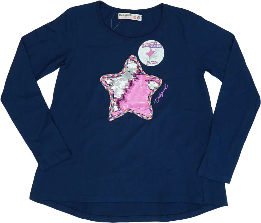 Kék Desigual Hosszú ujjú felső EU 140 / UK 10 év / US 10 év/L