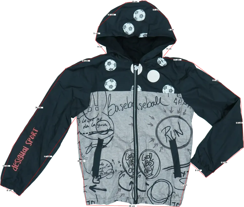 Szürke Desigual Esőkabát EU 152 / UK 12 év / US 12 év/L