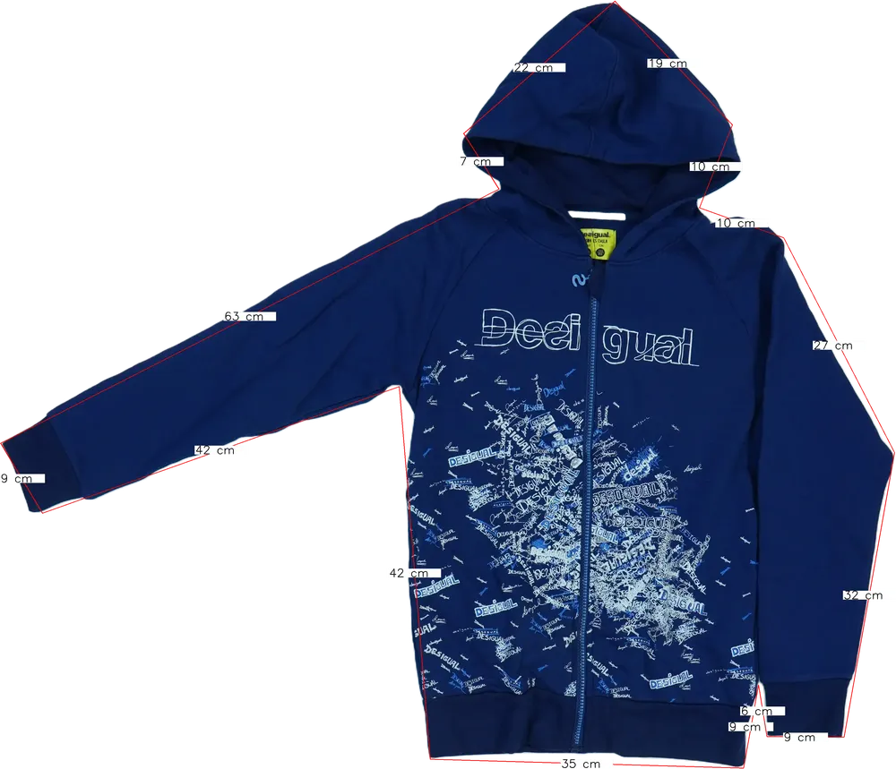 Kék Desigual Kapucnis pulóver EU 152 / UK 12 év / US 12 év/L