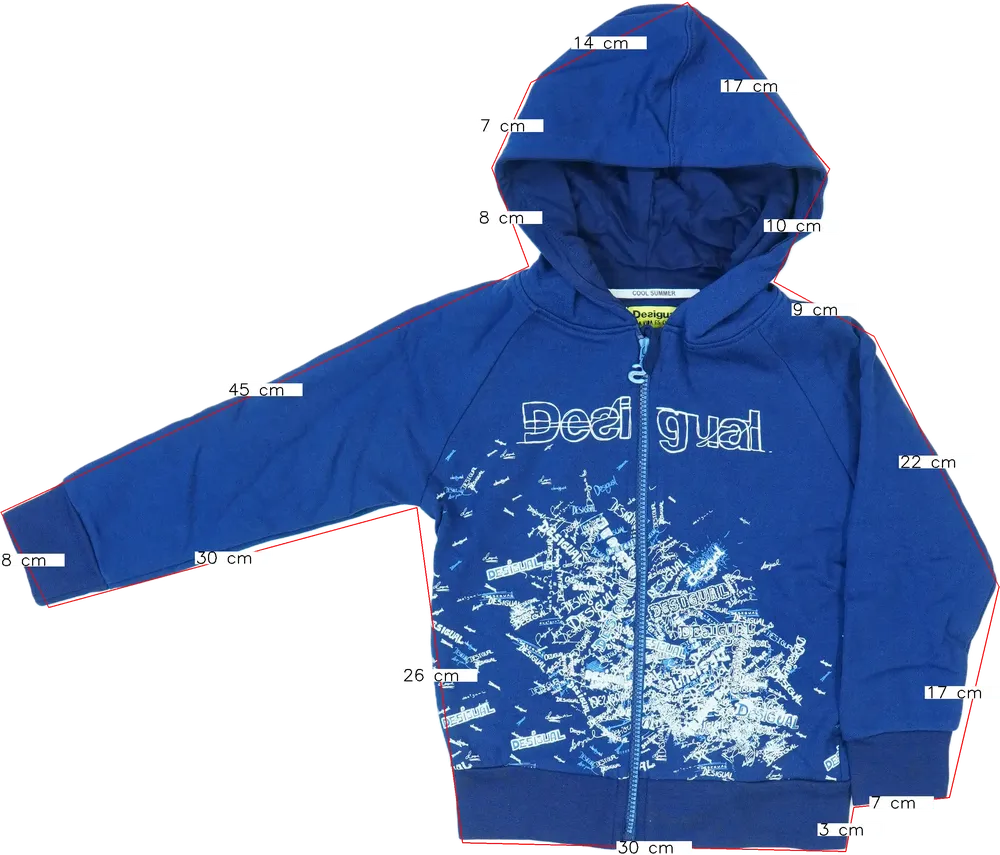 Kék Desigual Kapucnis pulóver EU 104 / UK 4 év / US 4T/XS