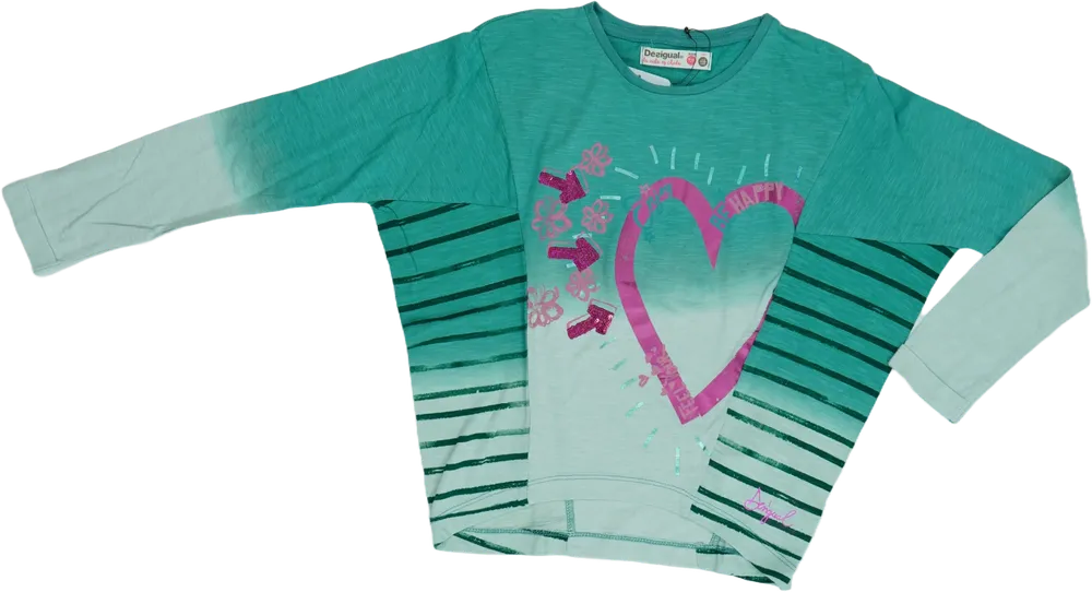Zöld Desigual Hosszú ujjú felső EU 128 / UK 8 év / US 8 év/M
