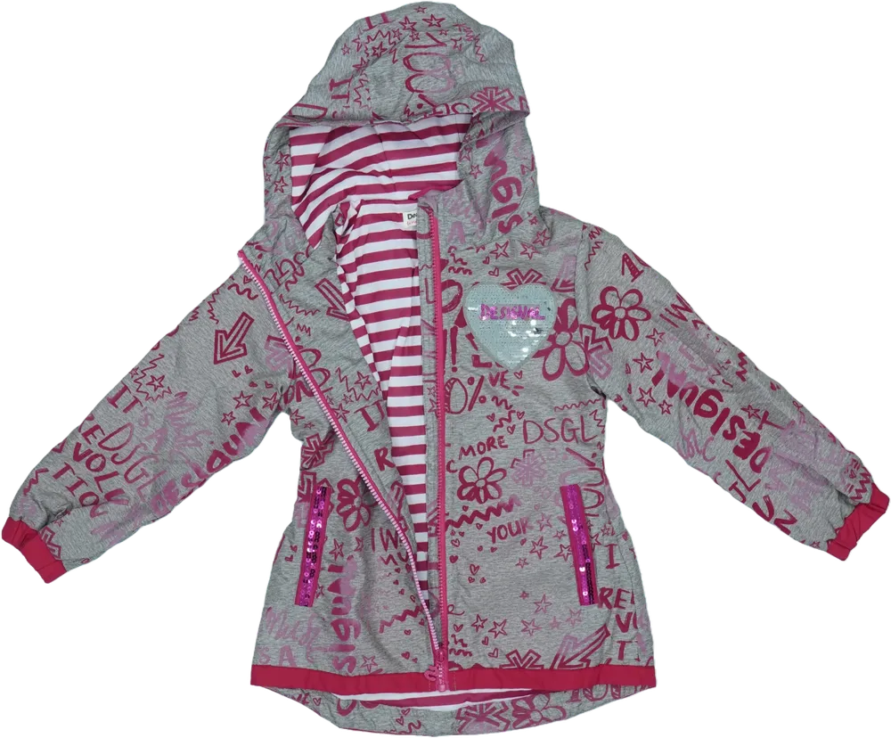 Szürke Desigual Átmeneti kabát EU 116 / UK 6 év / US 6 év/S