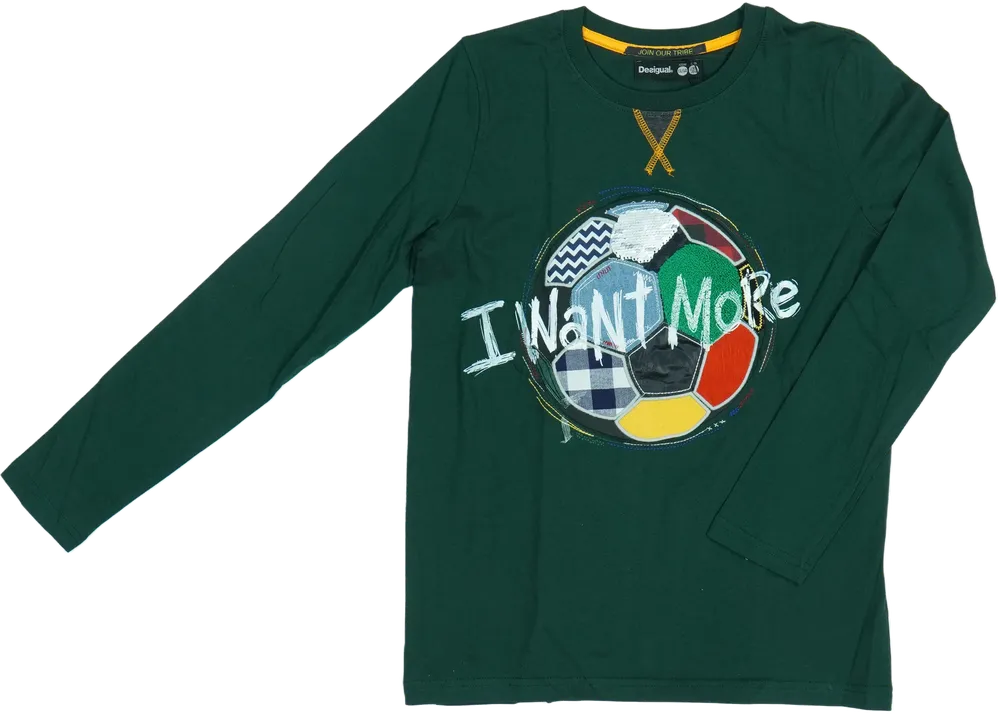 Zöld Desigual Hosszú ujjú felső EU 152 / UK 12 év / US 12 év/L