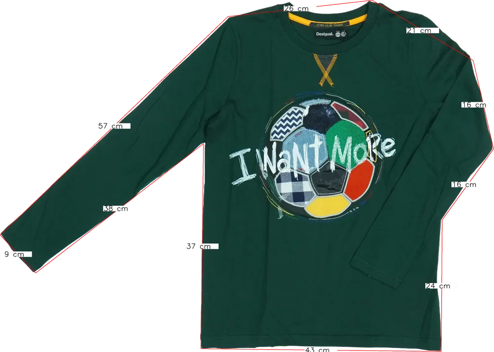 Zöld Desigual Hosszú ujjú felső EU 152 / UK 12 év / US 12 év/L