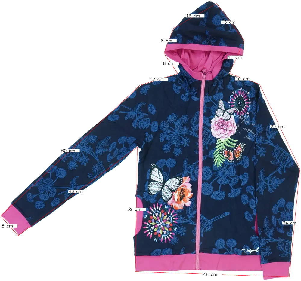 Kék Desigual Kapucnis pulóver EU 164 / UK 14 év / US 14 év/XL