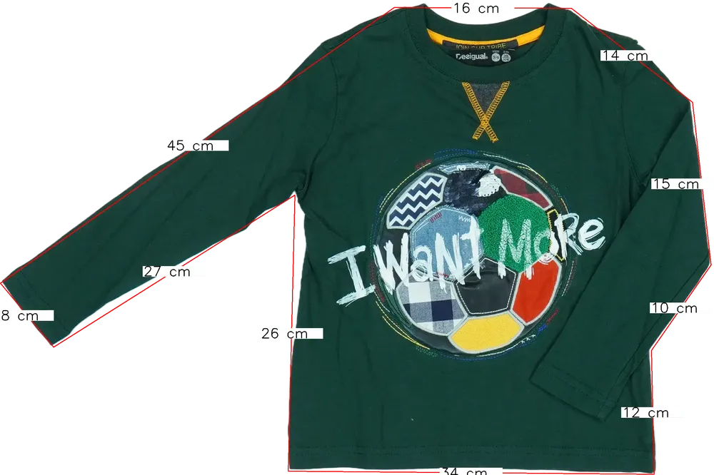 Zöld Desigual Hosszú ujjú felső EU 104 / UK 4 év / US 4T/XS