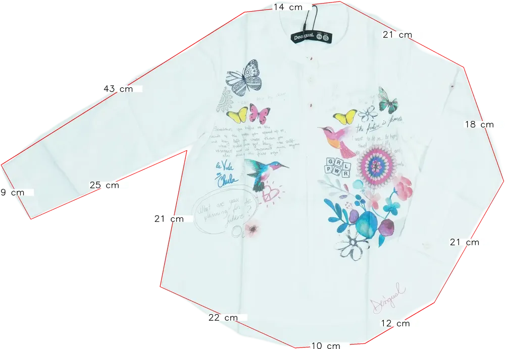 Fehér Desigual Blúz EU 104 / UK 4 év / US 4T/XS