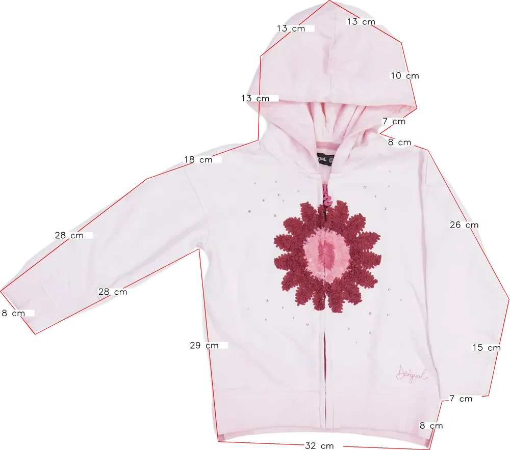 Rózsaszín Desigual Kapucnis pulóver EU 116 / UK 6 év / US 6 év/S