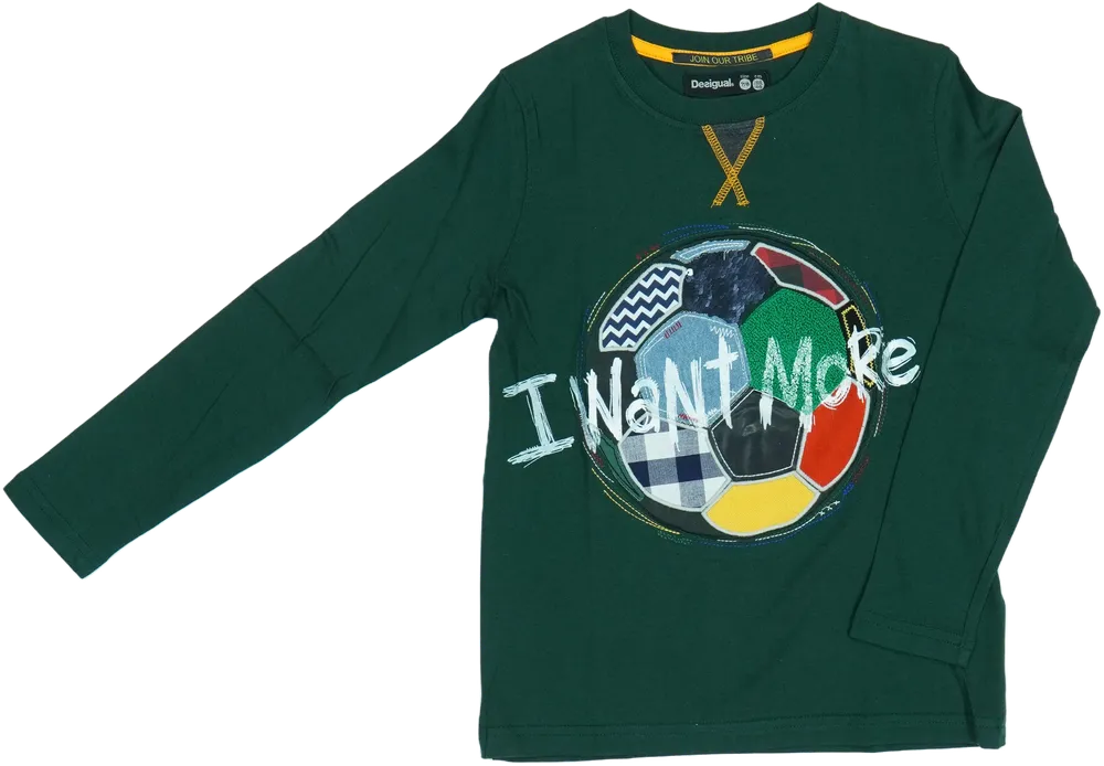 Zöld Desigual Hosszú ujjú felső EU 128 / UK 8 év / US 8 év/M