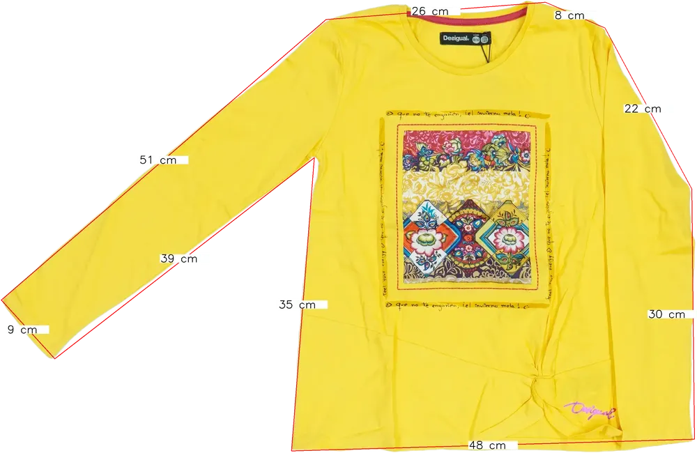 Sárga Desigual Hosszú ujjú felső EU 140 / UK 10 év / US 10 év/L