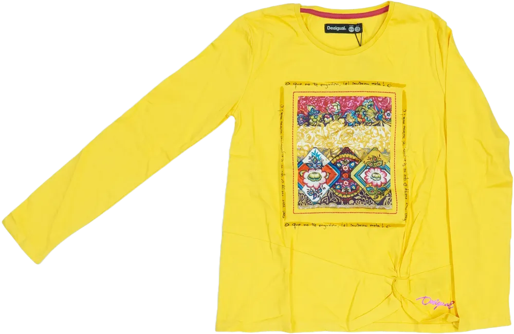 Sárga Desigual Hosszú ujjú felső EU 140 / UK 10 év / US 10 év/L
