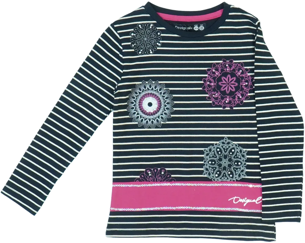 Fekete Desigual Hosszú ujjú felső EU 104 / UK 4 év / US 4T/XS