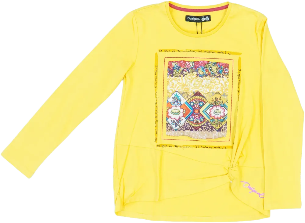 Sárga Desigual Hosszú ujjú felső EU 128 / UK 8 év / US 8 év/M