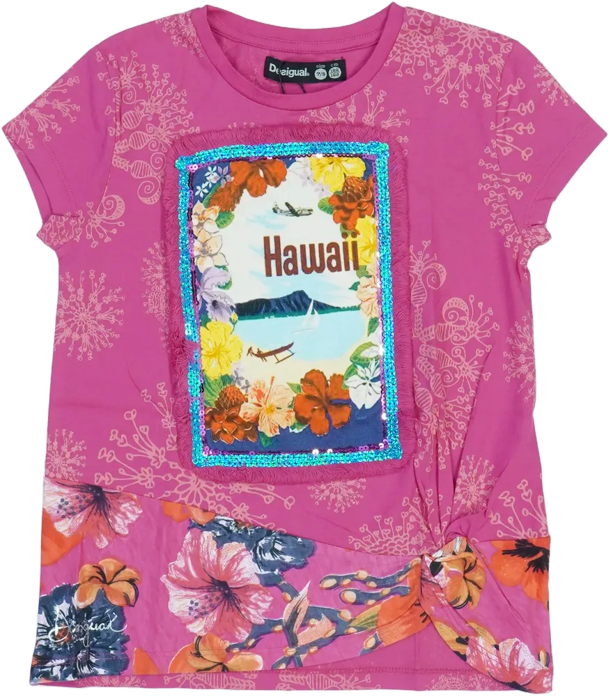 Rózsaszín Desigual Póló EU 128 / UK 8 év / US 8 év/M