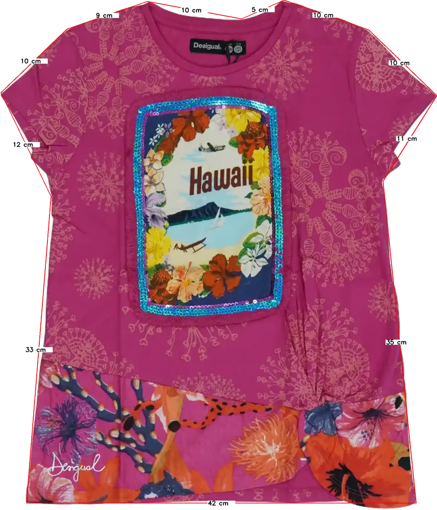 Rózsaszín Desigual Póló EU 116 / UK 6 év / US 6 év/S